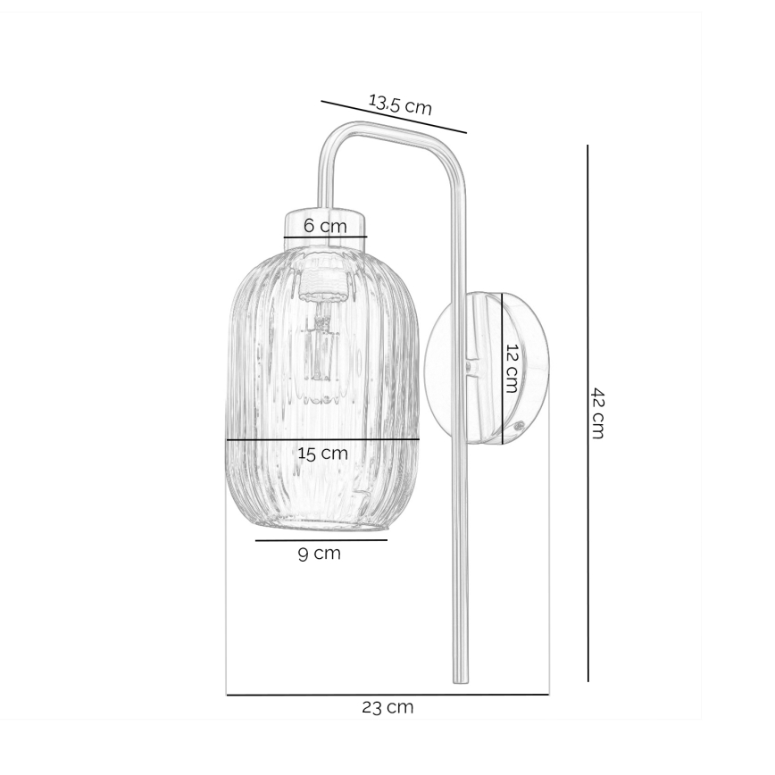 ONLI - Vägglampa DOROTY 1xE27/15W/230V mässing