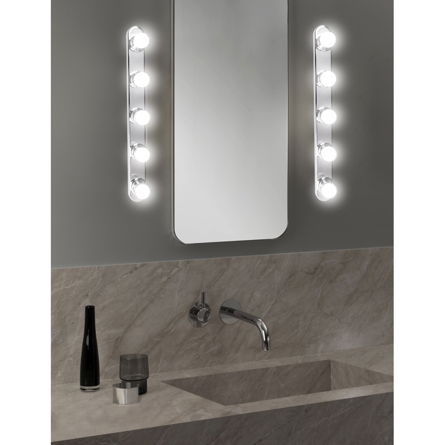 ONLI - Vägglampa HOLLYWOOD 5xE14/6W/230V skinande krom