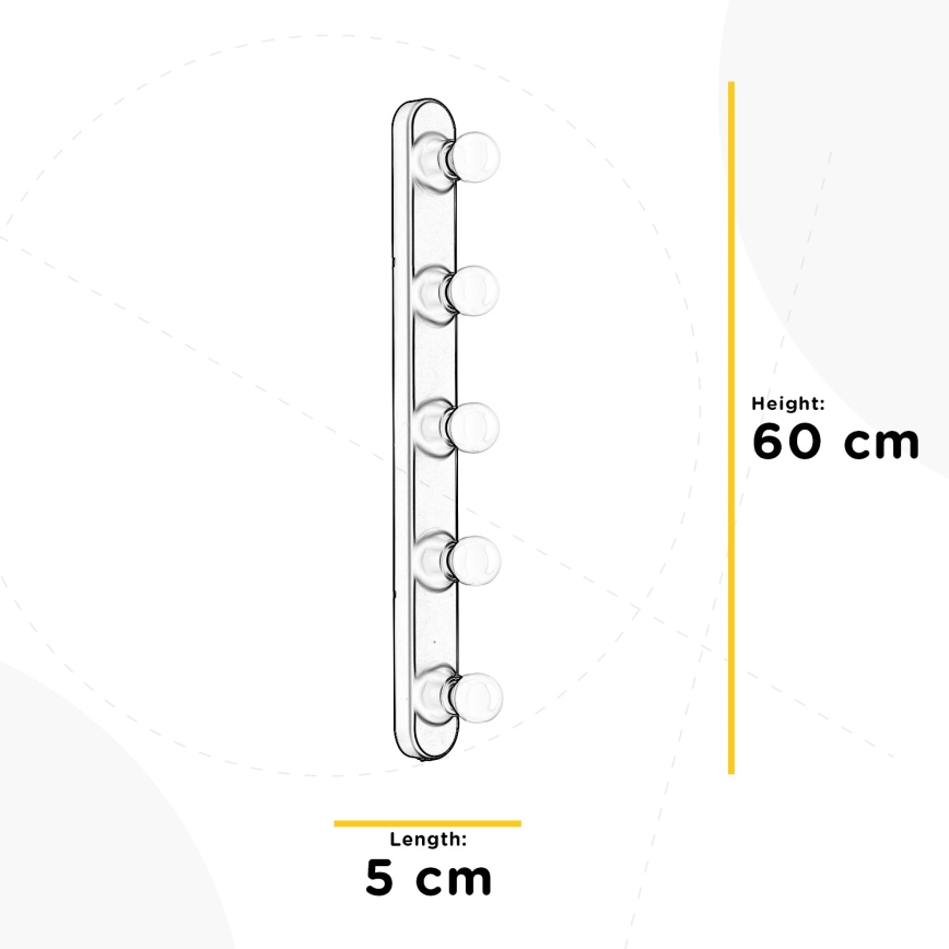 ONLI - Vägglampa HOLLYWOOD 5xE14/6W/230V skinande krom