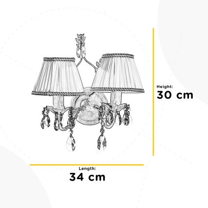 ONLI - Vägglampa KAREN 2xE14/6W/230V brons