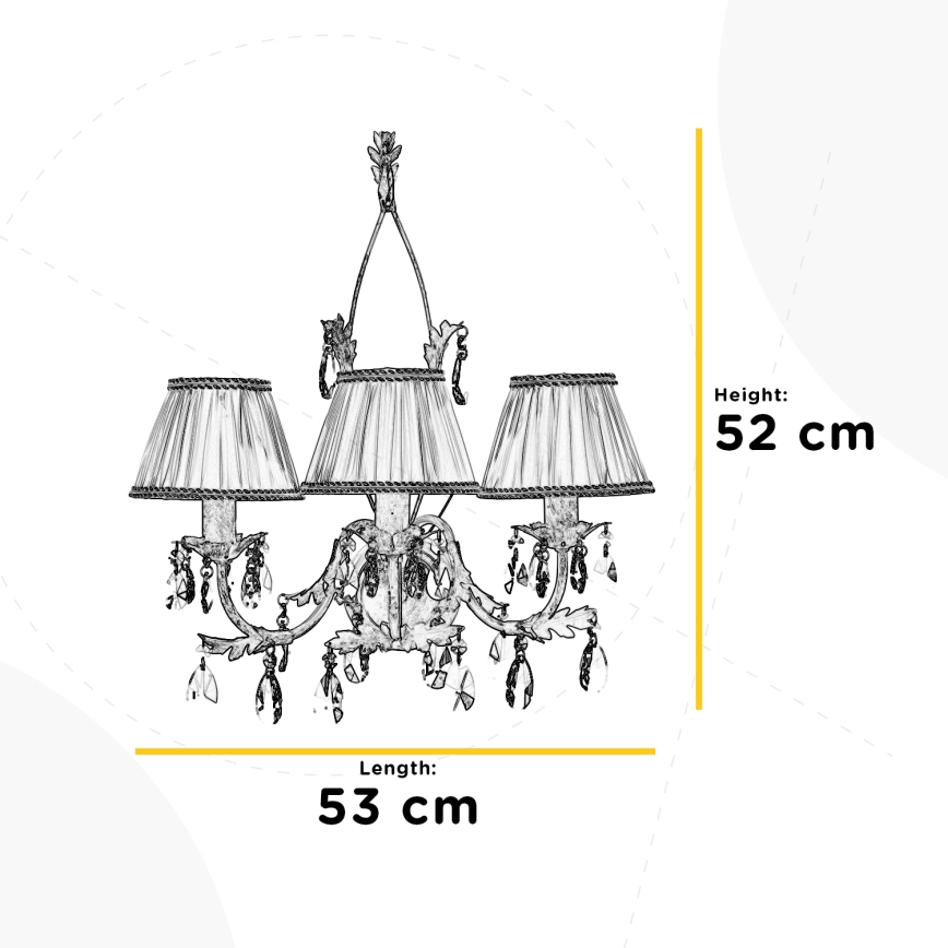 ONLI - Vägglampa KAREN 3xE14/6W/230V brons