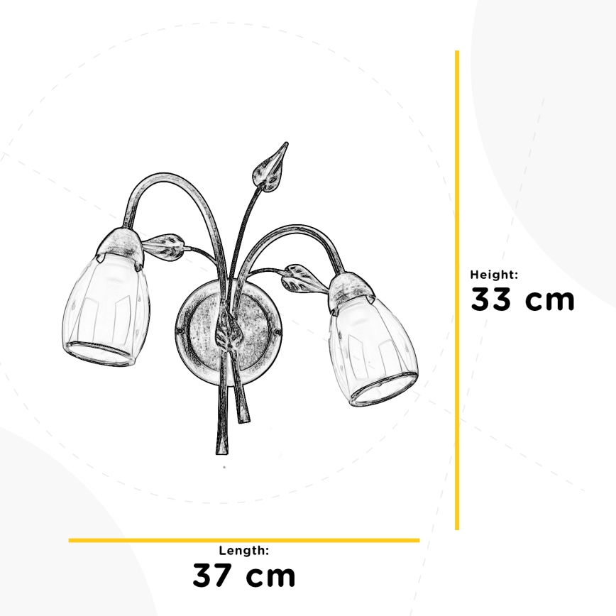 ONLI - Vägglampa LILIANA 2xE14/6W/230V
