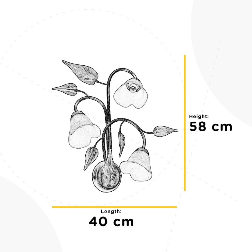 ONLI - Vägglampa MIRANDA 3xE14/6W/230V