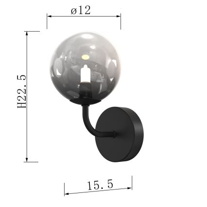 ONLI - Vägglampa PALOMA 1xG9/10W/230V svart/rökig