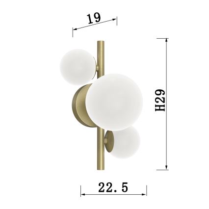 ONLI - Vägglampa PALOMA 3xG9/10W/230V guld