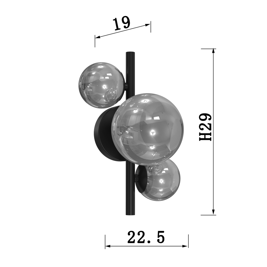 ONLI - Vägglampa PALOMA 3xG9/10W/230V svart/rökig