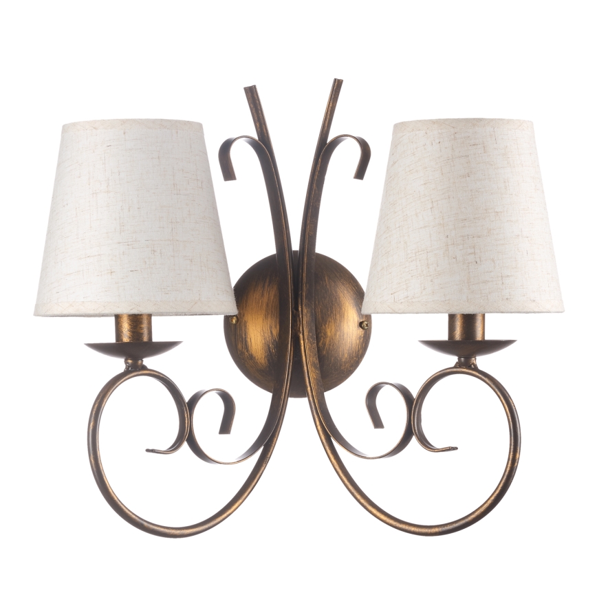 ONLI - Vägglampa POMPEI 2xE14/6W/230V brons
