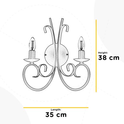 ONLI - Vägglampa POMPEI 2xE14/6W/230V grädde