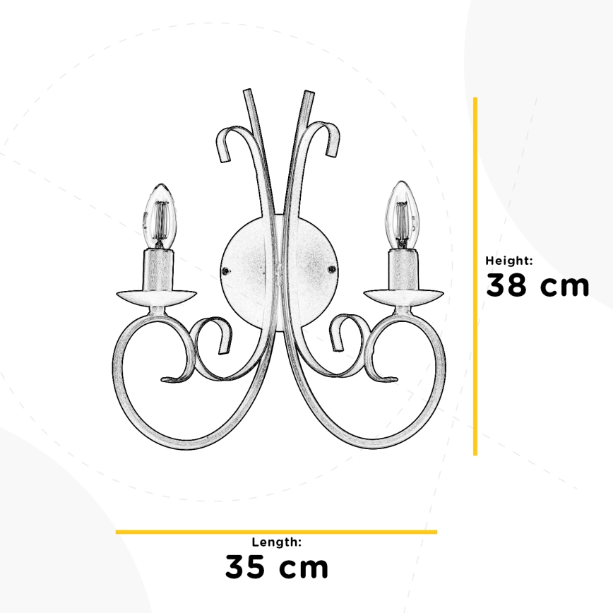 ONLI - Vägglampa POMPEI 2xE14/6W/230V grädde