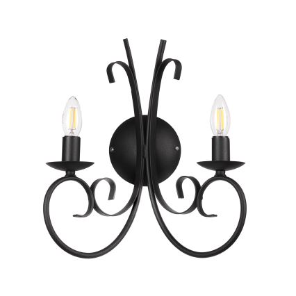 ONLI - Vägglampa POMPEI 2xE14/6W/230V svart