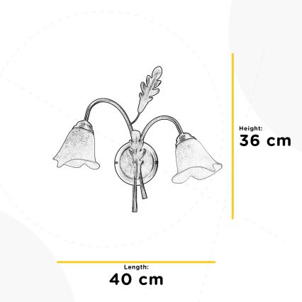 ONLI - Vägglampa QUERCIA 2xE14/6W/230V