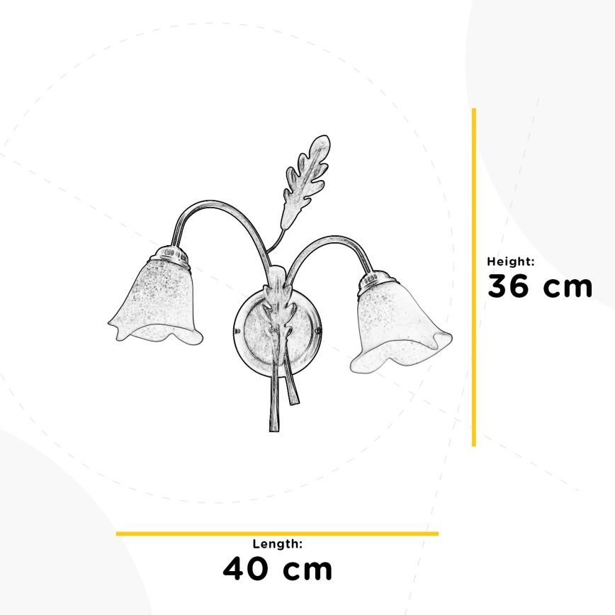 ONLI - Vägglampa QUERCIA 2xE14/6W/230V