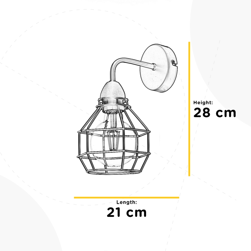 ONLI - Vägglampa SPINDEL 1xE27/15W/230V svart
