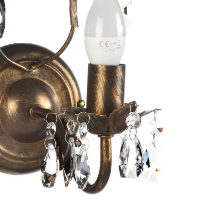 ONLI - Vägglampa TERESA 1xE14/6W/230V brons