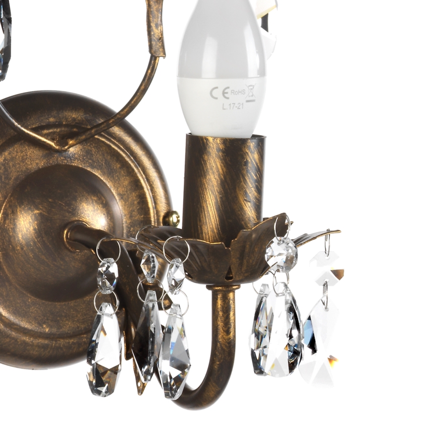 ONLI - Vägglampa TERESA 1xE14/6W/230V brons