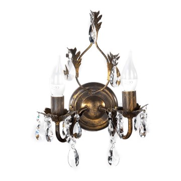 ONLI - Vägglampa TERESA 2xE14/6W/230V brons