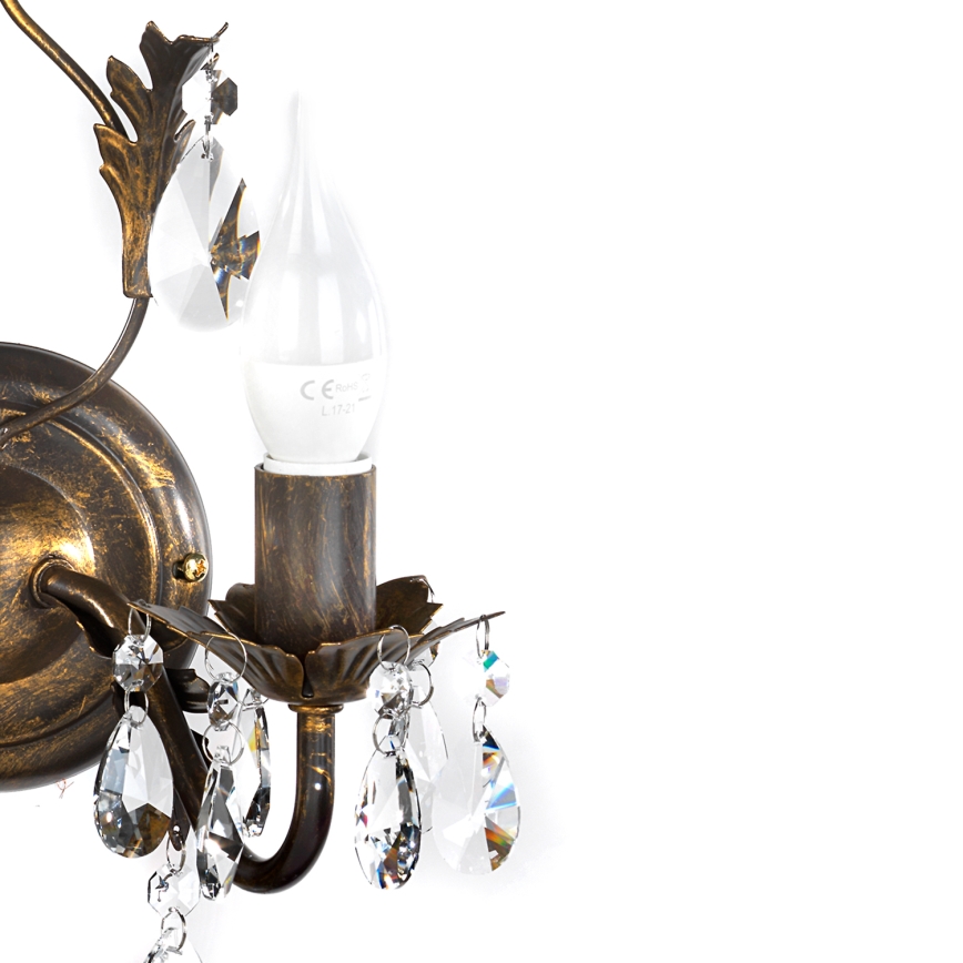 ONLI - Vägglampa TERESA 2xE14/6W/230V brons