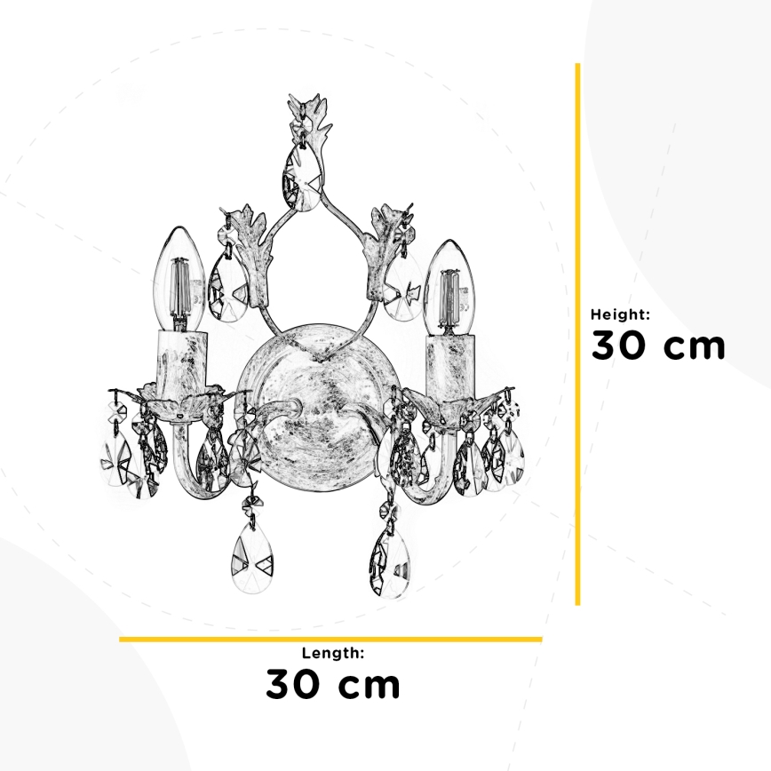 ONLI - Vägglampa TERESA 2xE14/6W/230V vit