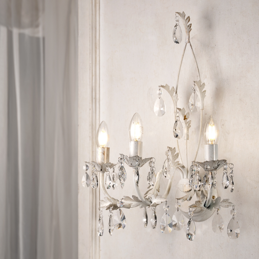 ONLI - Vägglampa TERESA 3xE14/6W/230V vit