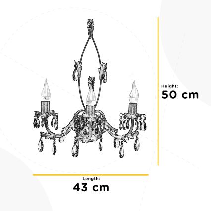 ONLI - Vägglampa TERESA 3xE14/6W/230V vit