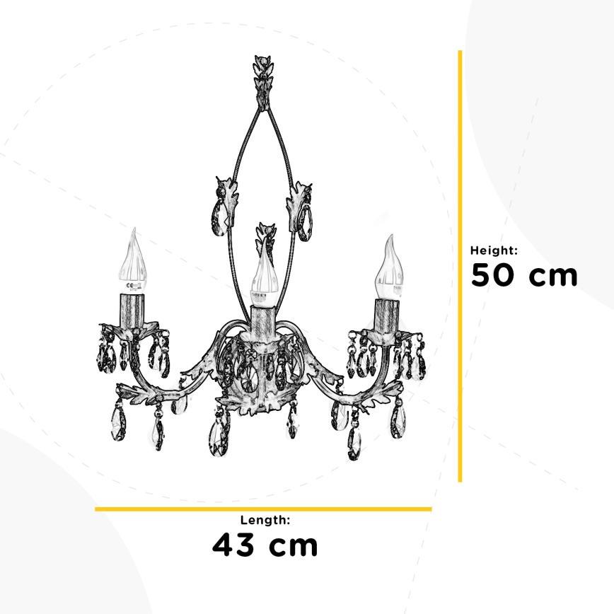 ONLI - Vägglampa TERESA 3xE14/6W/230V vit
