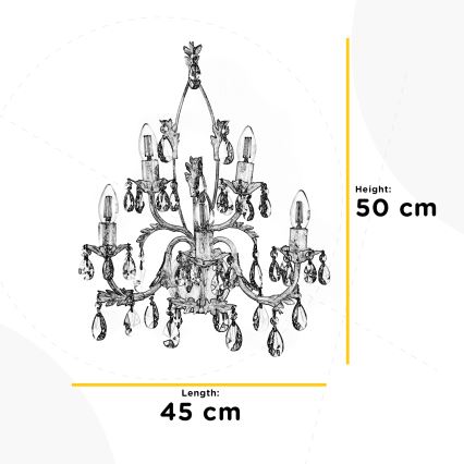 ONLI - Vägglampa TERESA 5xE14/6W/230V vit