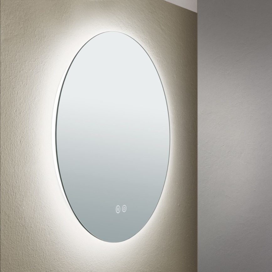 LED Badrum uppvärmd vägg spegel med en bakgrundsbelyst FOCUS LED/18W/230V 3000/4200/6000K diameter 45 cm IP44