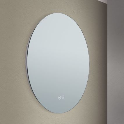 LED Badrum uppvärmd vägg spegel med en bakgrundsbelyst FOCUS LED/18W/230V 3000/4200/6000K diameter 45 cm IP44