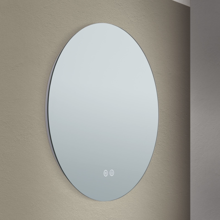 LED Badrum uppvärmd vägg spegel med en bakgrundsbelyst FOCUS LED/18W/230V 3000/4200/6000K diameter 45 cm IP44