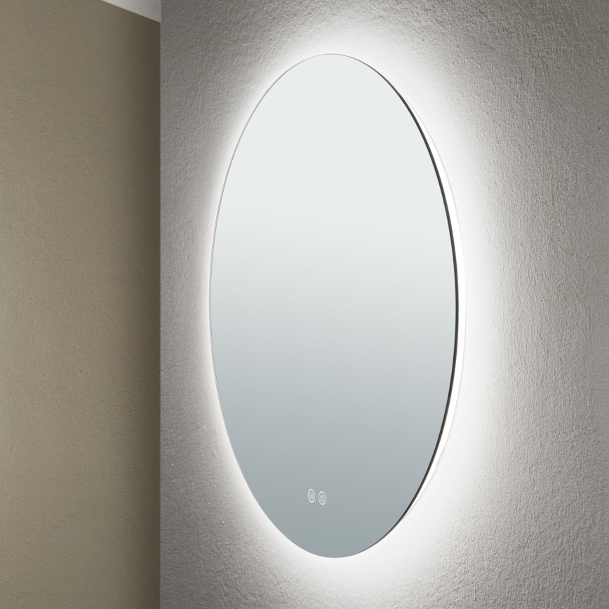 LED Badrum uppvärmd vägg spegel med en bakgrundsbelyst FOCUS LED/25W/230V 3000/4200/6000K diameter 60 cm IP44
