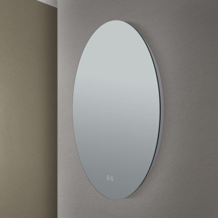 LED Badrum uppvärmd vägg spegel med en bakgrundsbelyst FOCUS LED/25W/230V 3000/4200/6000K diameter 60 cm IP44