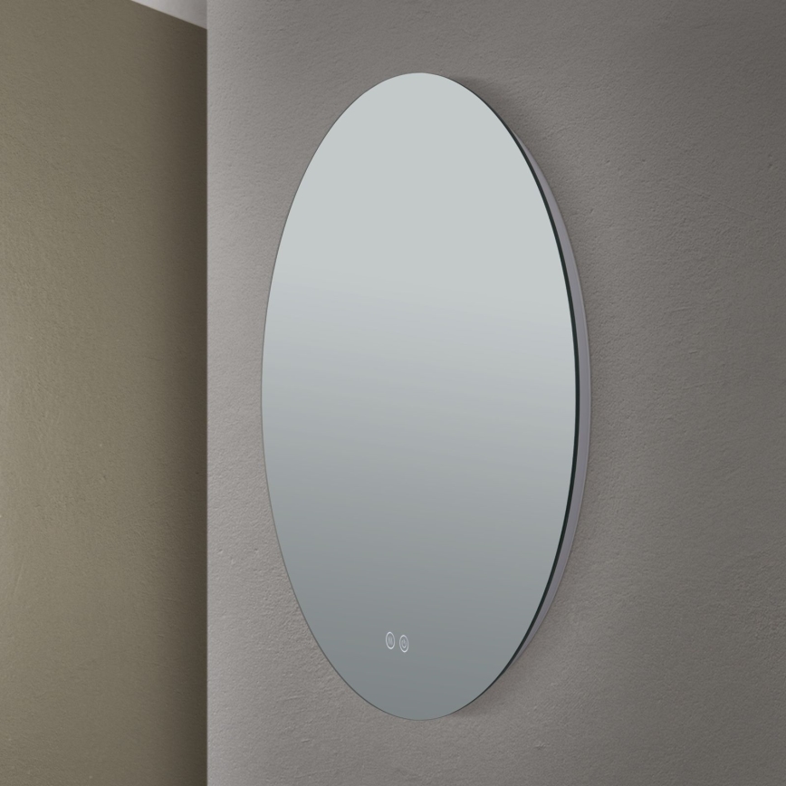 LED Badrum uppvärmd vägg spegel med en bakgrundsbelyst FOCUS LED/25W/230V 3000/4200/6000K diameter 60 cm IP44