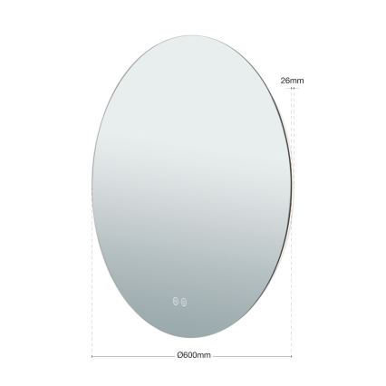 LED Badrum uppvärmd vägg spegel med en bakgrundsbelyst FOCUS LED/25W/230V 3000/4200/6000K diameter 60 cm IP44