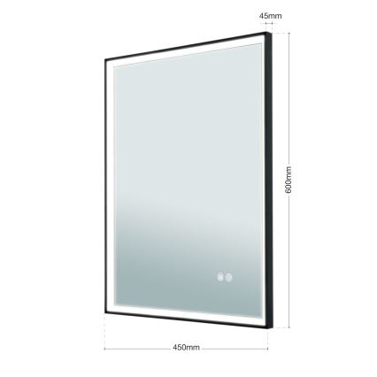 LED Badrum uppvärmd vägg spegel med en bakgrundsbelyst FRAME LED/48W/230V 3000/4000/6000K 60x45 cm IP44