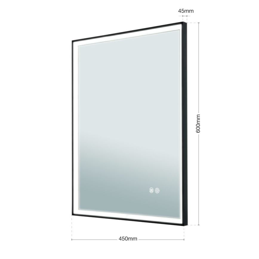 LED Badrum uppvärmd vägg spegel med en bakgrundsbelyst FRAME LED/48W/230V 3000/4000/6000K 60x45 cm IP44