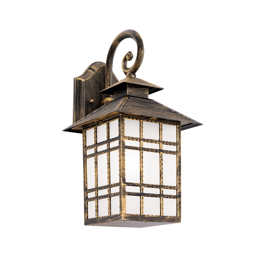 Vägglampa för utomhusbruk KIKO 1xE27/11W/230V IP44 brons/patina