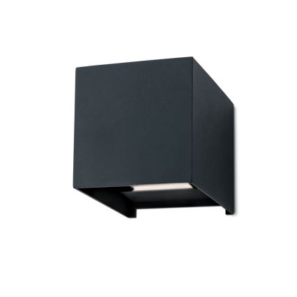 LED vägglampa för utomhusbruk CUBE 2xLED/3W/230V IP54 antracit