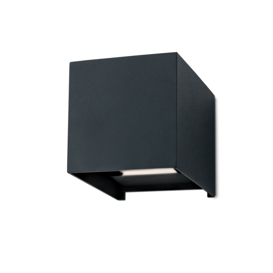LED vägglampa för utomhusbruk CUBE 2xLED/3W/230V IP54 antracit