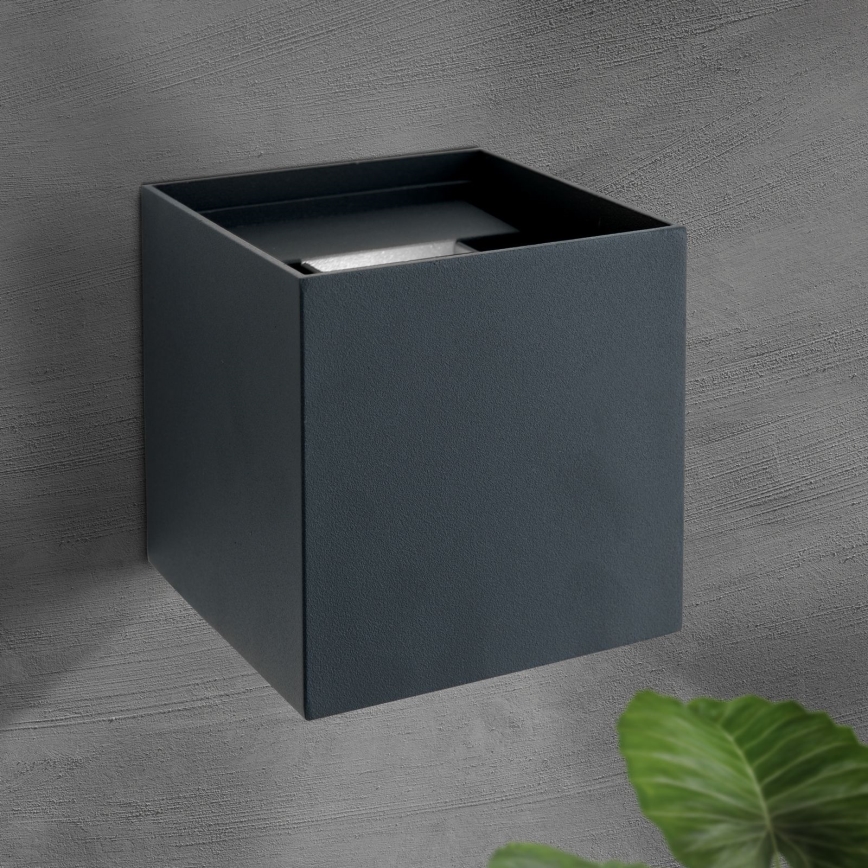 LED vägglampa för utomhusbruk CUBE 2xLED/3W/230V IP54 antracit