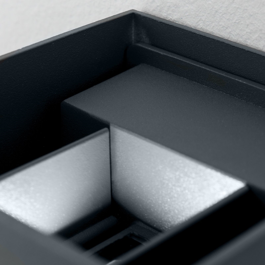 LED vägglampa för utomhusbruk CUBE 2xLED/3W/230V IP54 antracit