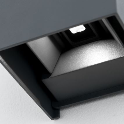 LED vägglampa för utomhusbruk CUBE 2xLED/3W/230V IP54 antracit