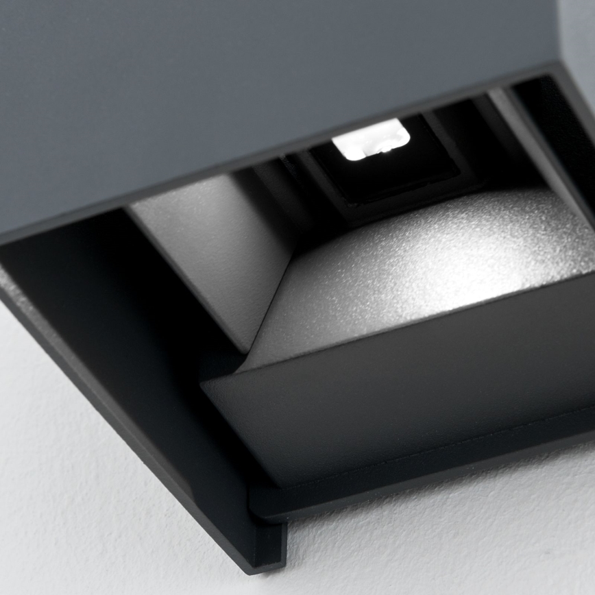 LED vägglampa för utomhusbruk CUBE 2xLED/3W/230V IP54 antracit