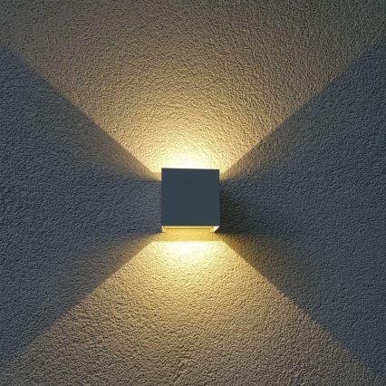 LED vägglampa för utomhusbruk CUBE 2xLED/3W/230V IP54 vit
