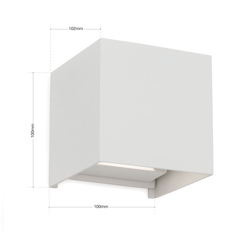 LED vägglampa för utomhusbruk CUBE 2xLED/3W/230V IP54 vit