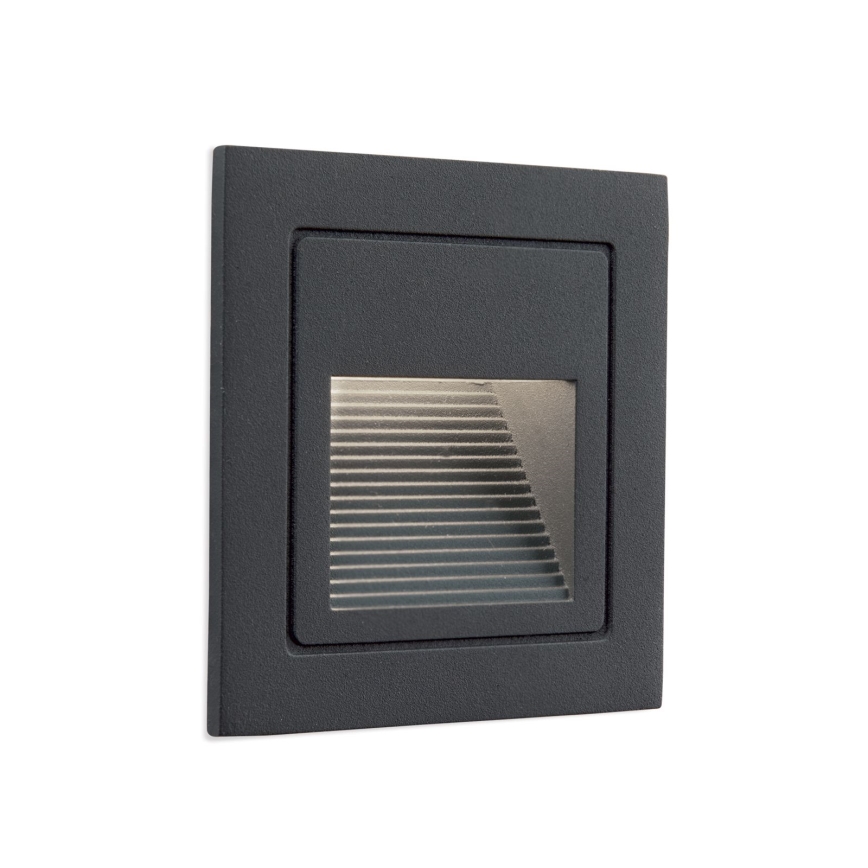 LED Inbyggd lampa LORO LED/2W/230V IP65 antracit