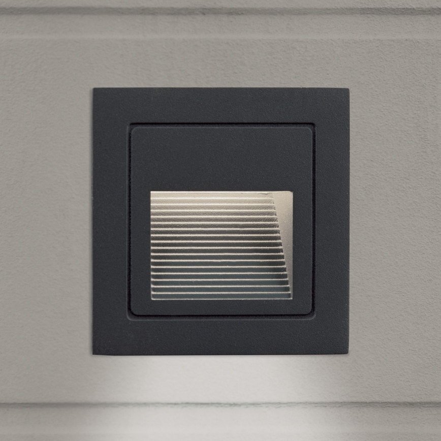 LED Inbyggd lampa LORO LED/2W/230V IP65 antracit