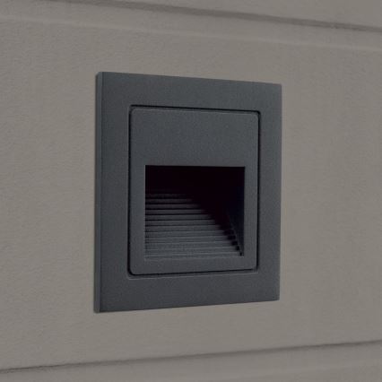 LED Inbyggd lampa LORO LED/2W/230V IP65 antracit