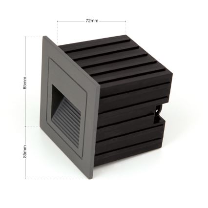 LED Inbyggd lampa LORO LED/2W/230V IP65 antracit
