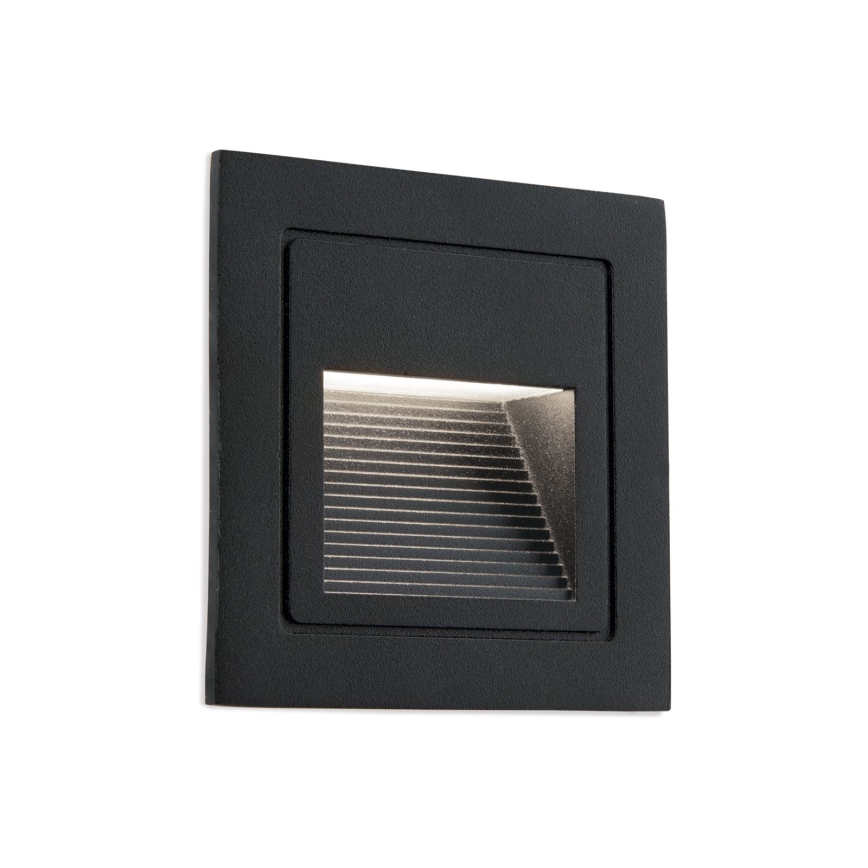 LED Inbyggd lampa LORO LED/2W/230V IP65 svart