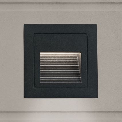 LED Inbyggd lampa LORO LED/2W/230V IP65 svart